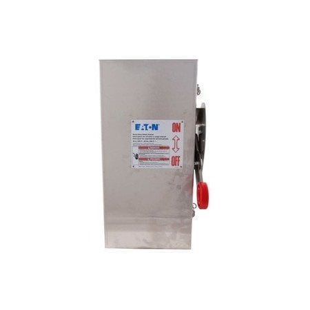 Eaton Safety Switch, Fusible, 3P, Single Phase, NEMA 4X, 18-8 Stainless Steel DH321NWK
